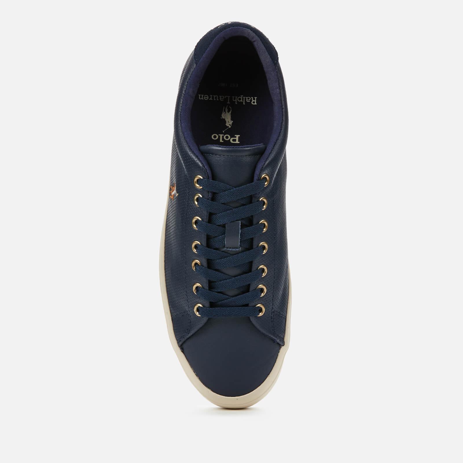 Polo Ralph Lauren Longwood Perforated Leather Low Top Trainers in Blue for  Men | Lyst