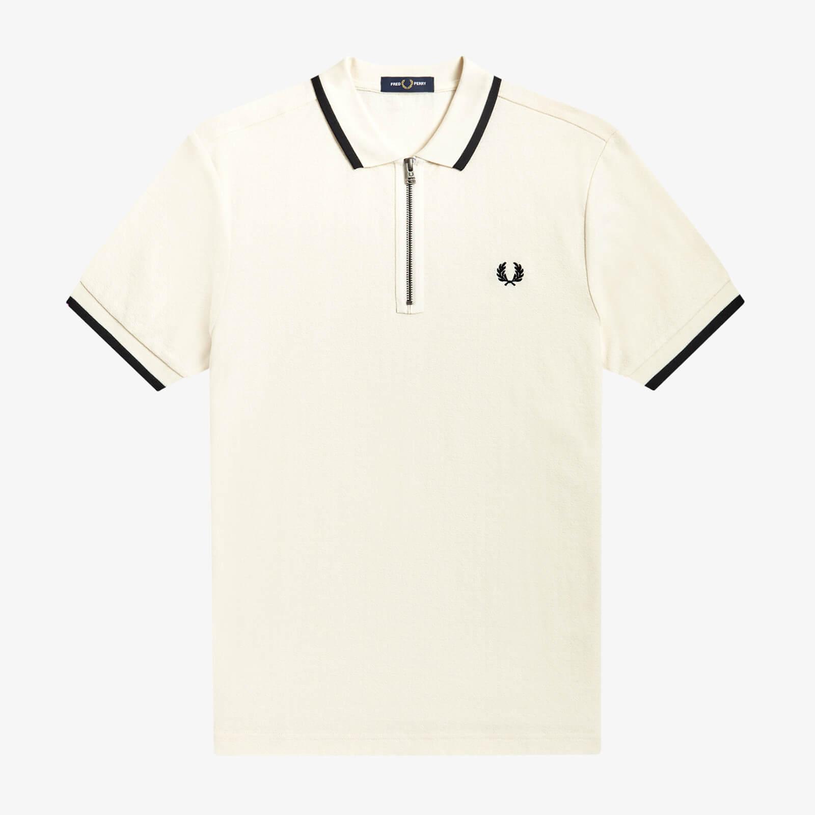 Fred Perry Cotton-piqué Half-zip Polo Shirt in White for Men | Lyst