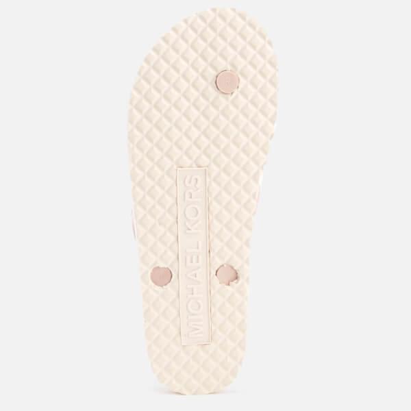 mk white flip flops
