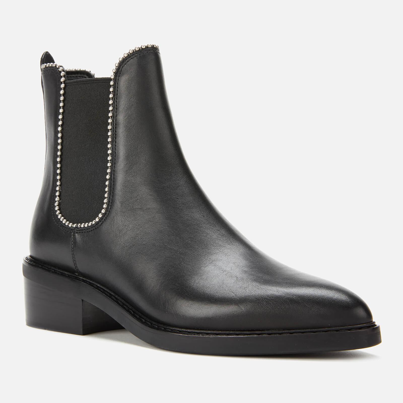 COACH Bowery Beadchain Leather Ankle Boots in Black - Lyst