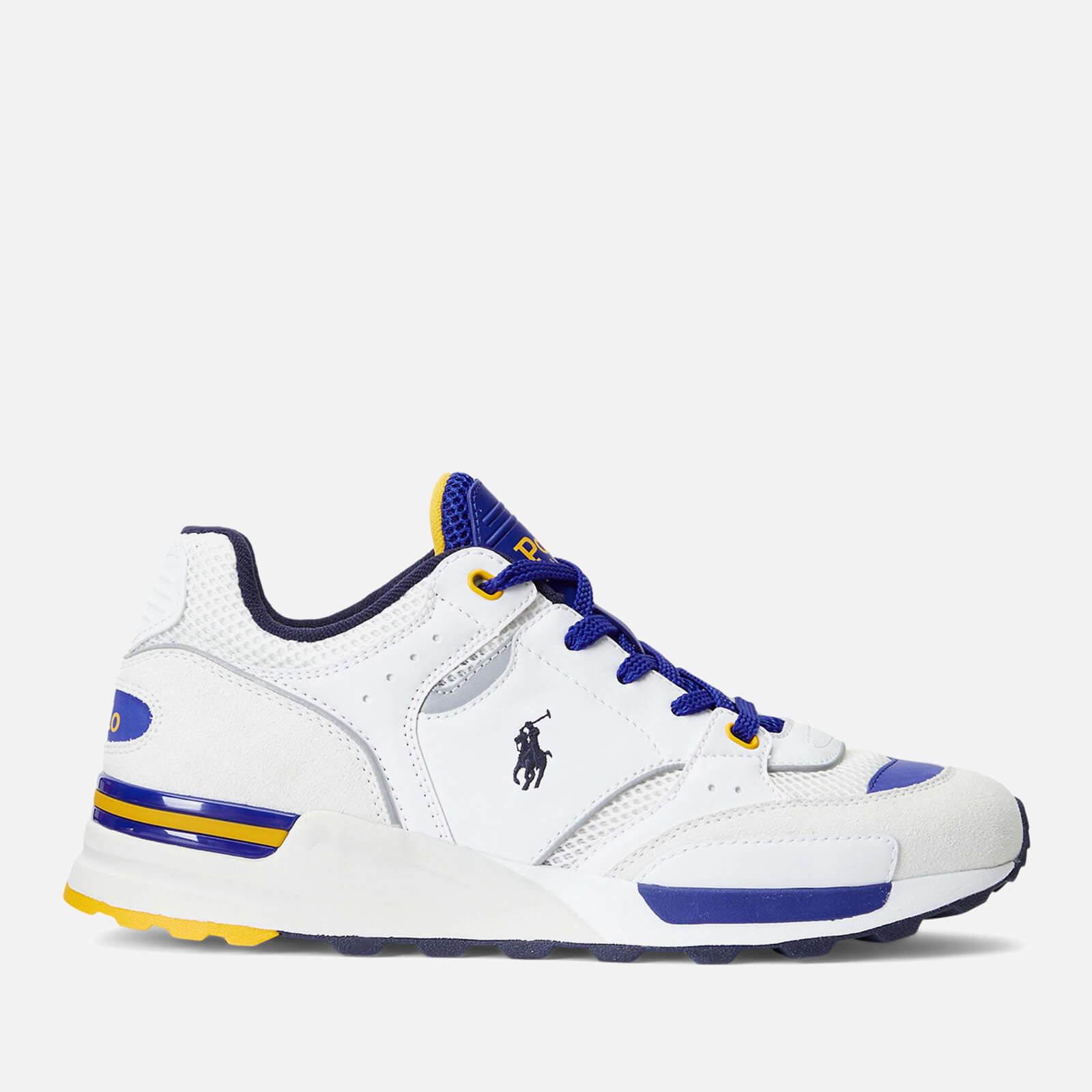 Polo Ralph Lauren Trackster 200 Leather Mesh Trainers in Blue for Men | Lyst