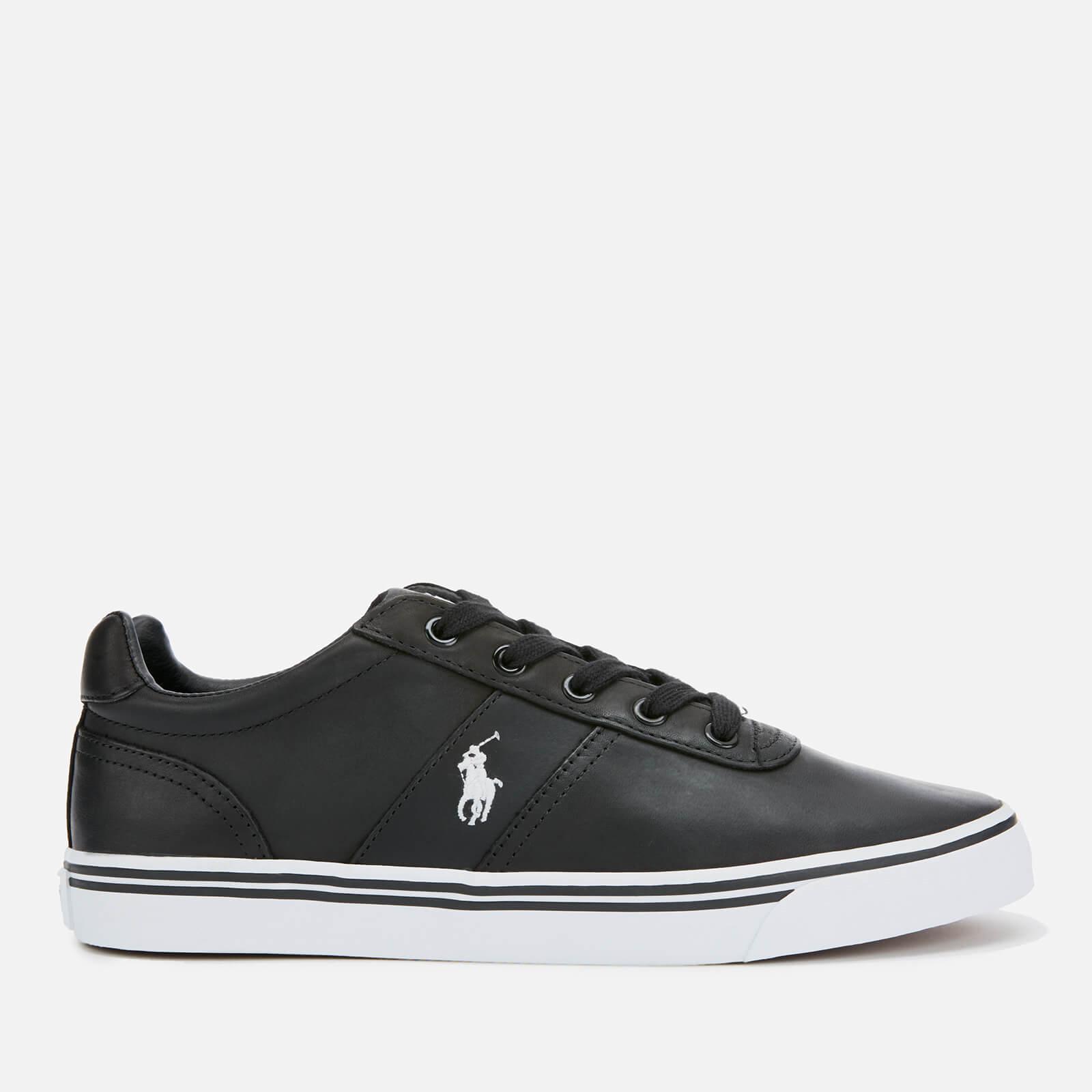 polo ralph lauren hanford leather trainers in black
