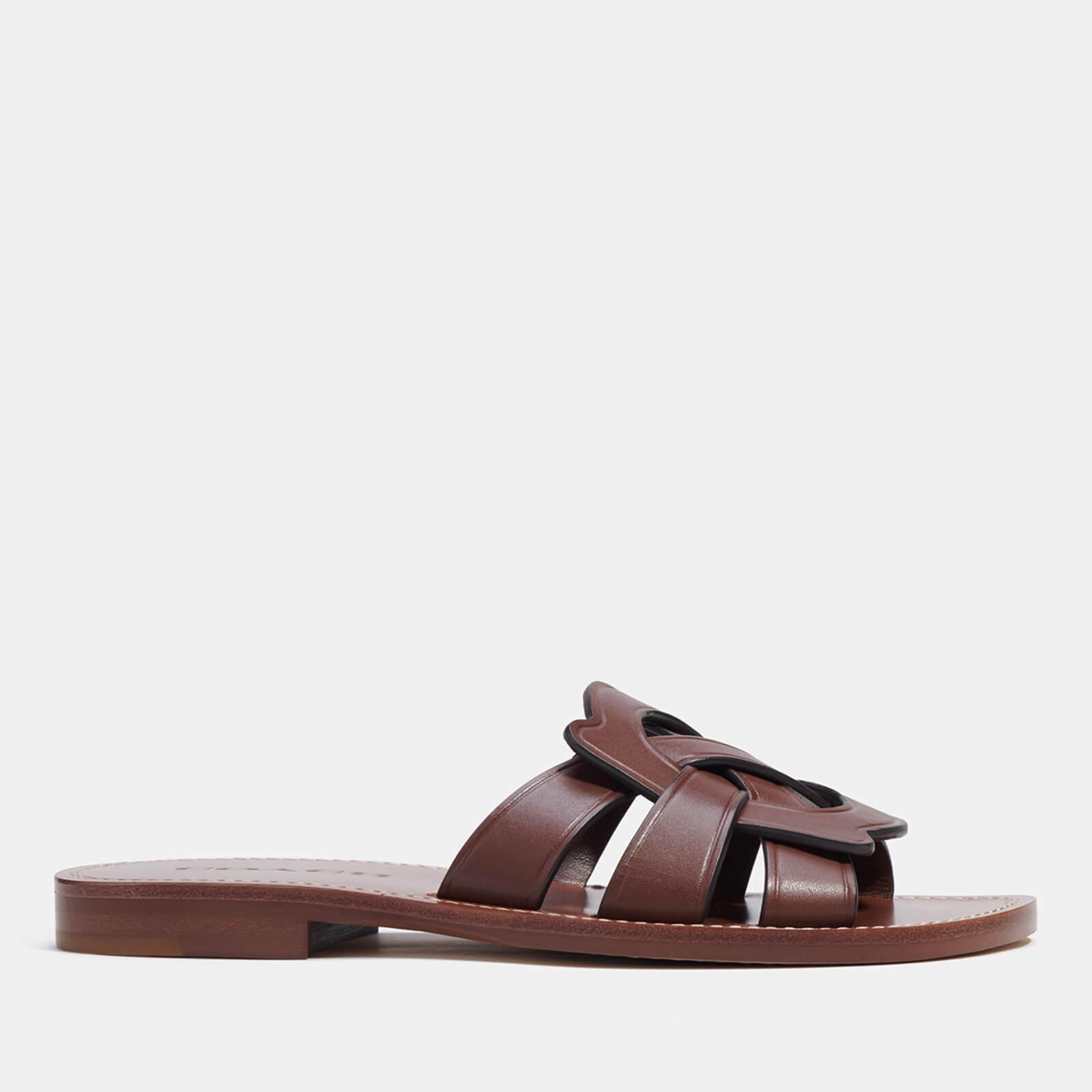 COACH Issa Leather Sandals in Brown | Lyst UK