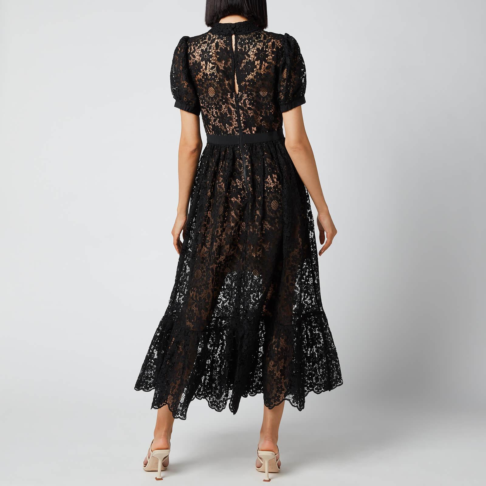 black lace midi dress