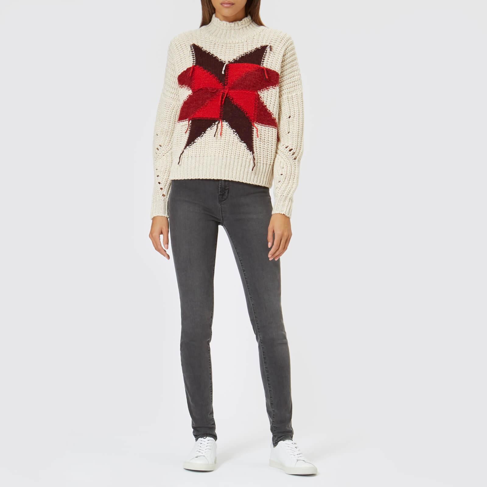 Isabel Marant Nordic Crewneck Star Intarsia Boxy Wool-mohair Sweater - Lyst