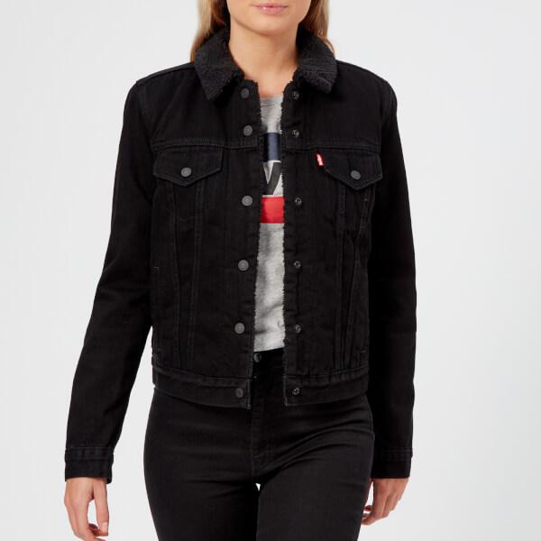 levi's black trucker jacket womens
