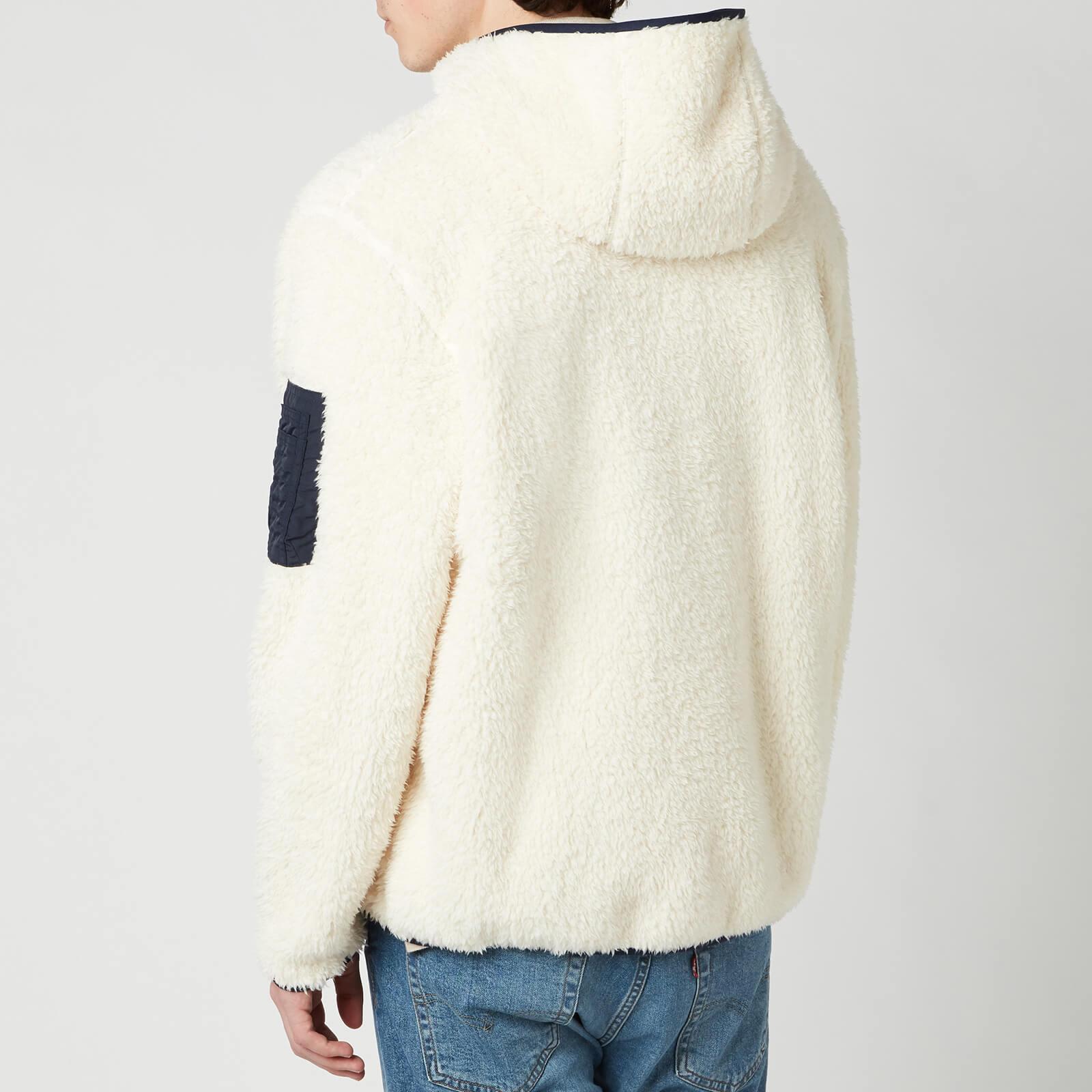 polo ralph lauren player logo curly sherpa full zip moletom com capuz in winter cream