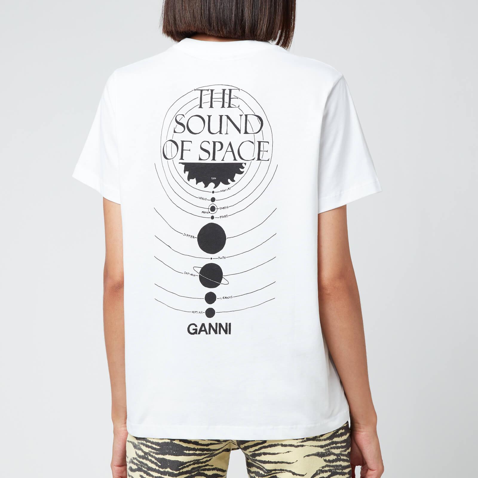 Ganni Cotton Spinning Around On Saturn T-shirt in White | Lyst