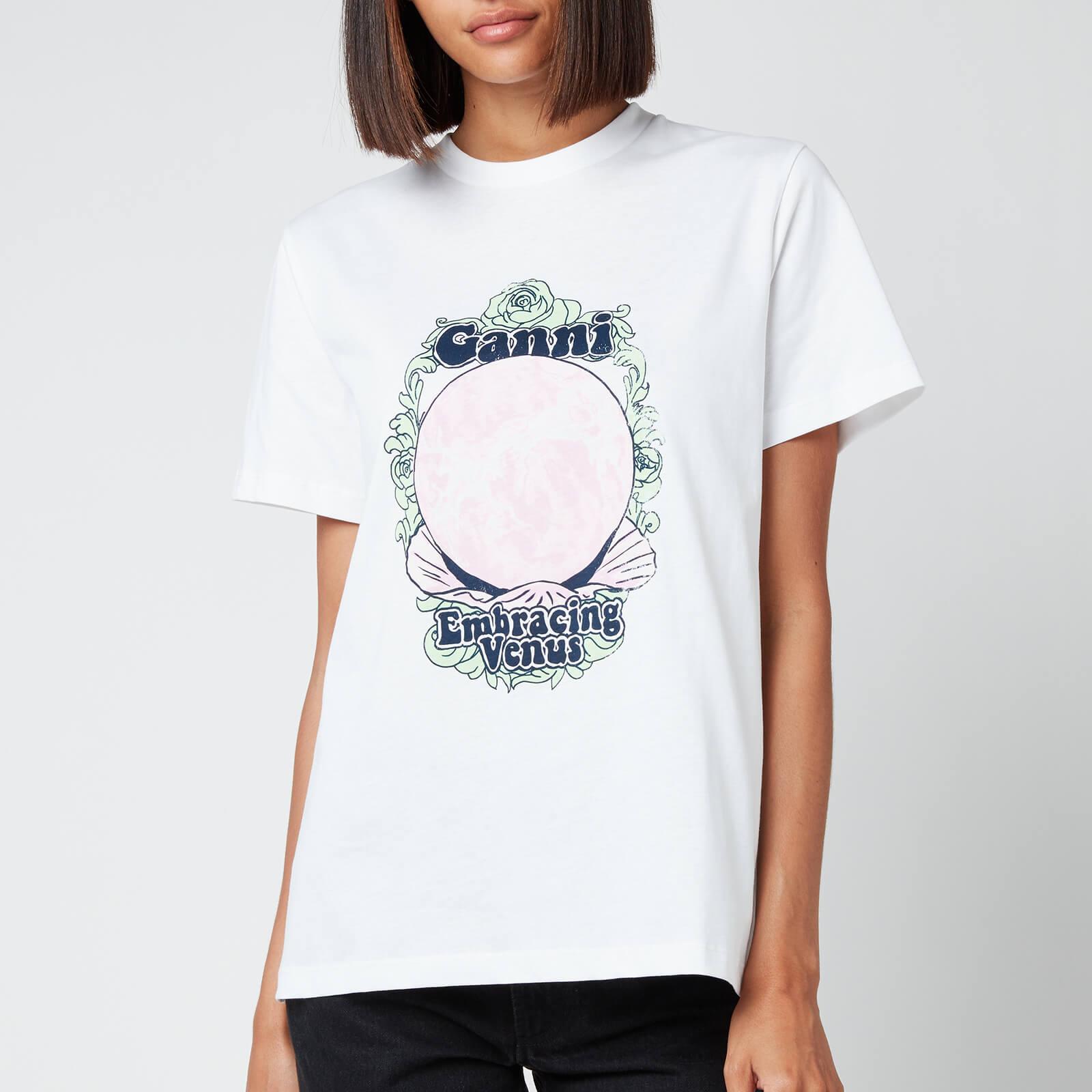 virksomhed At understrege Almindelig Ganni Embracing Venus T-shirt in White | Lyst