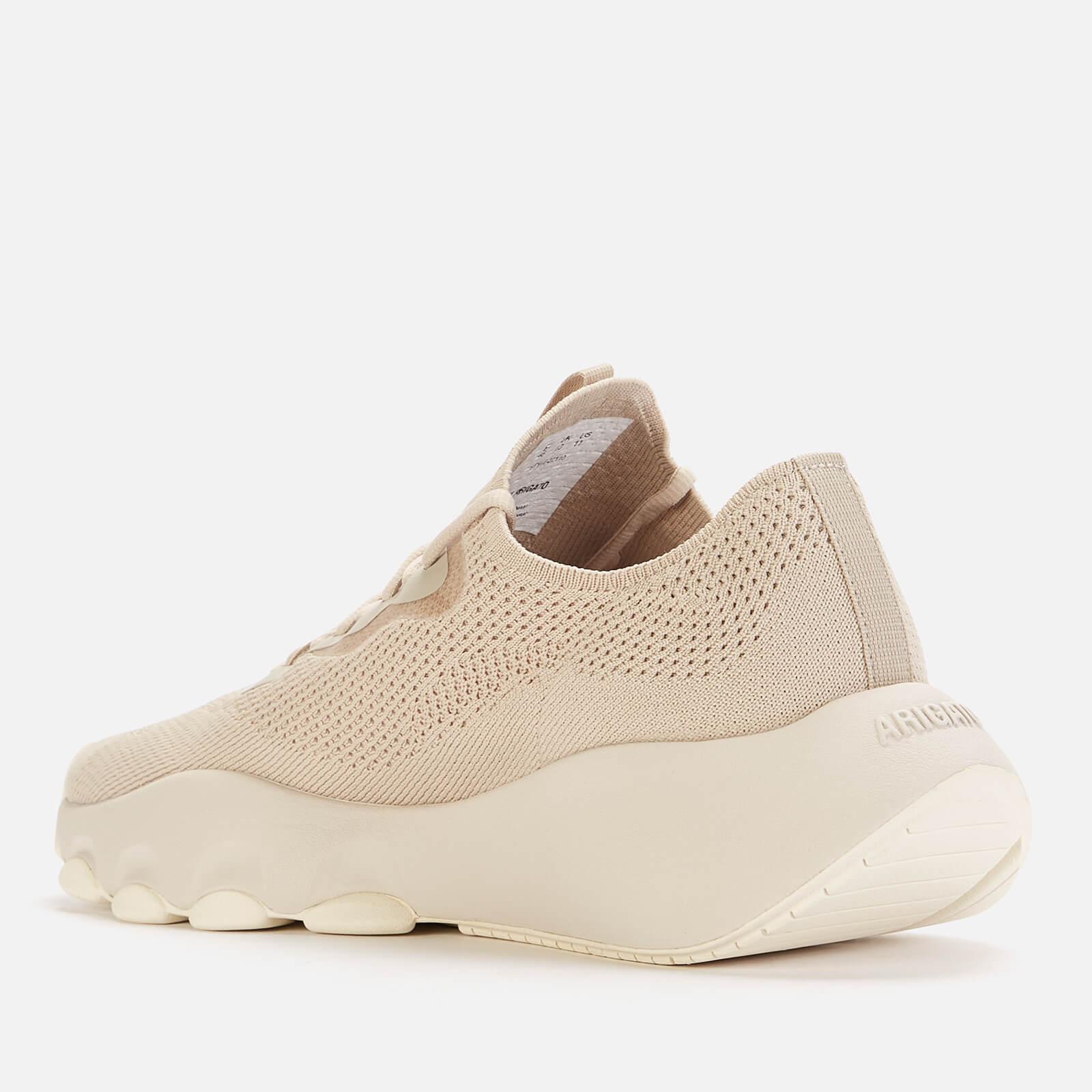 beige knitted trainers