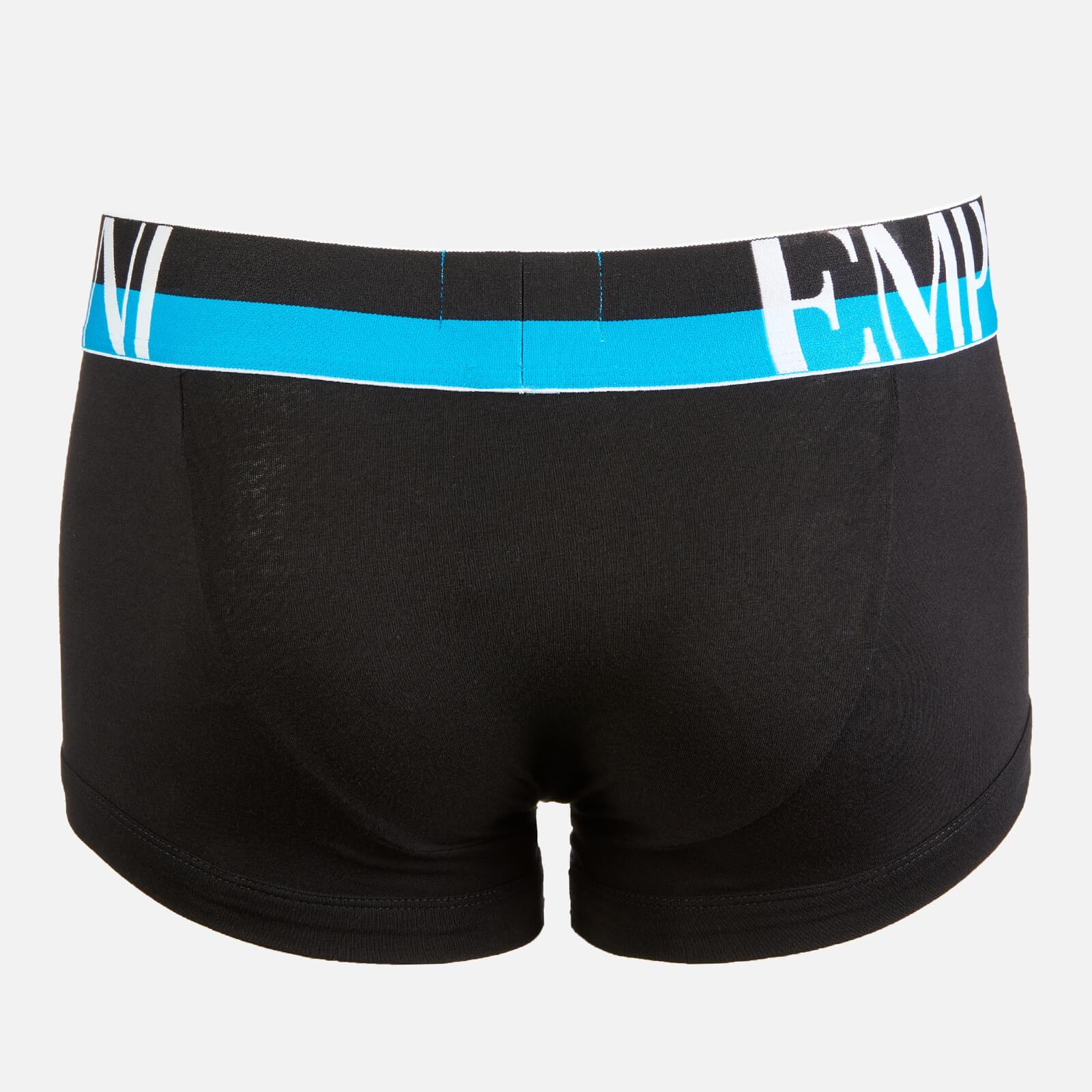 Emporio Armani Cotton Megalogo Trunk Boxer Shorts in Black for Men Lyst