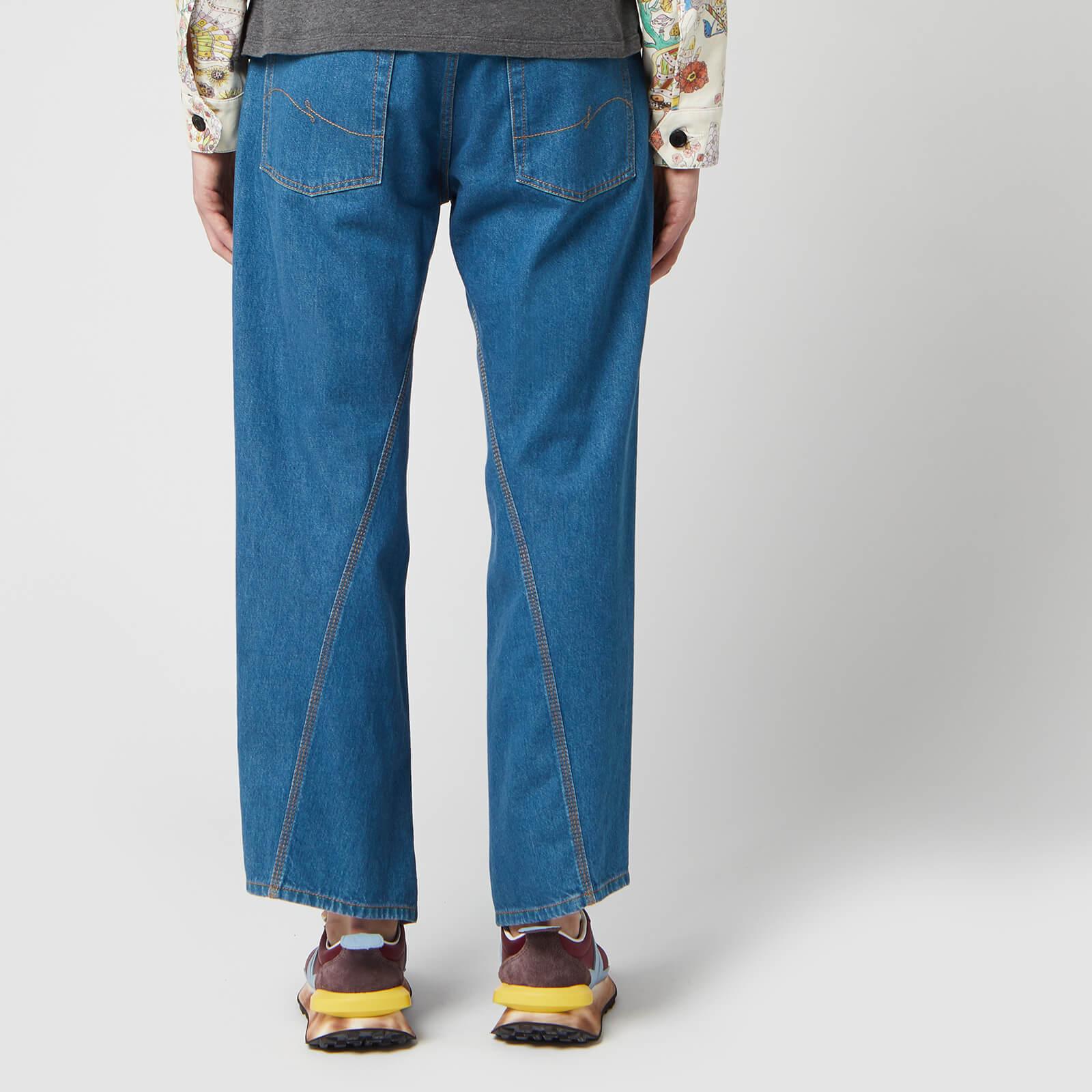 Lanvin Washed Denim Twisted Seam Jeans in Blue for Men - Lyst