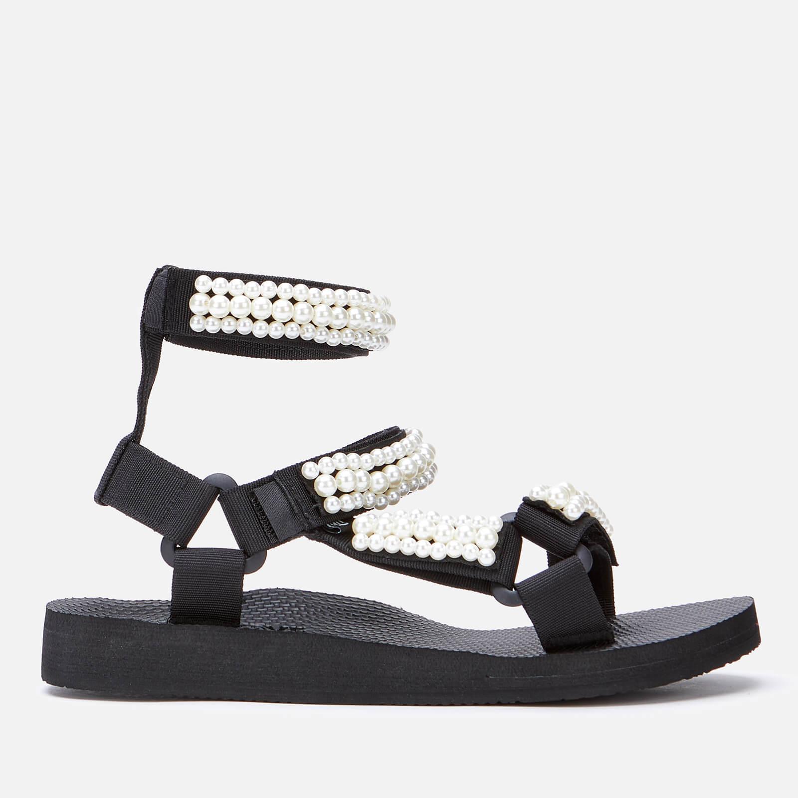 ARIZONA LOVE Trekky Pearl Double Ankle Sandals in Black | Lyst