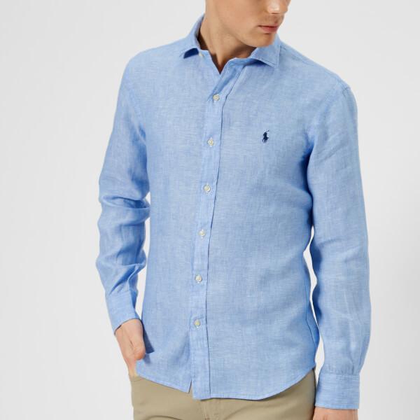 Polo Ralph Lauren Men's Long Sleeve Linen Shirt in Blue for Men | Lyst