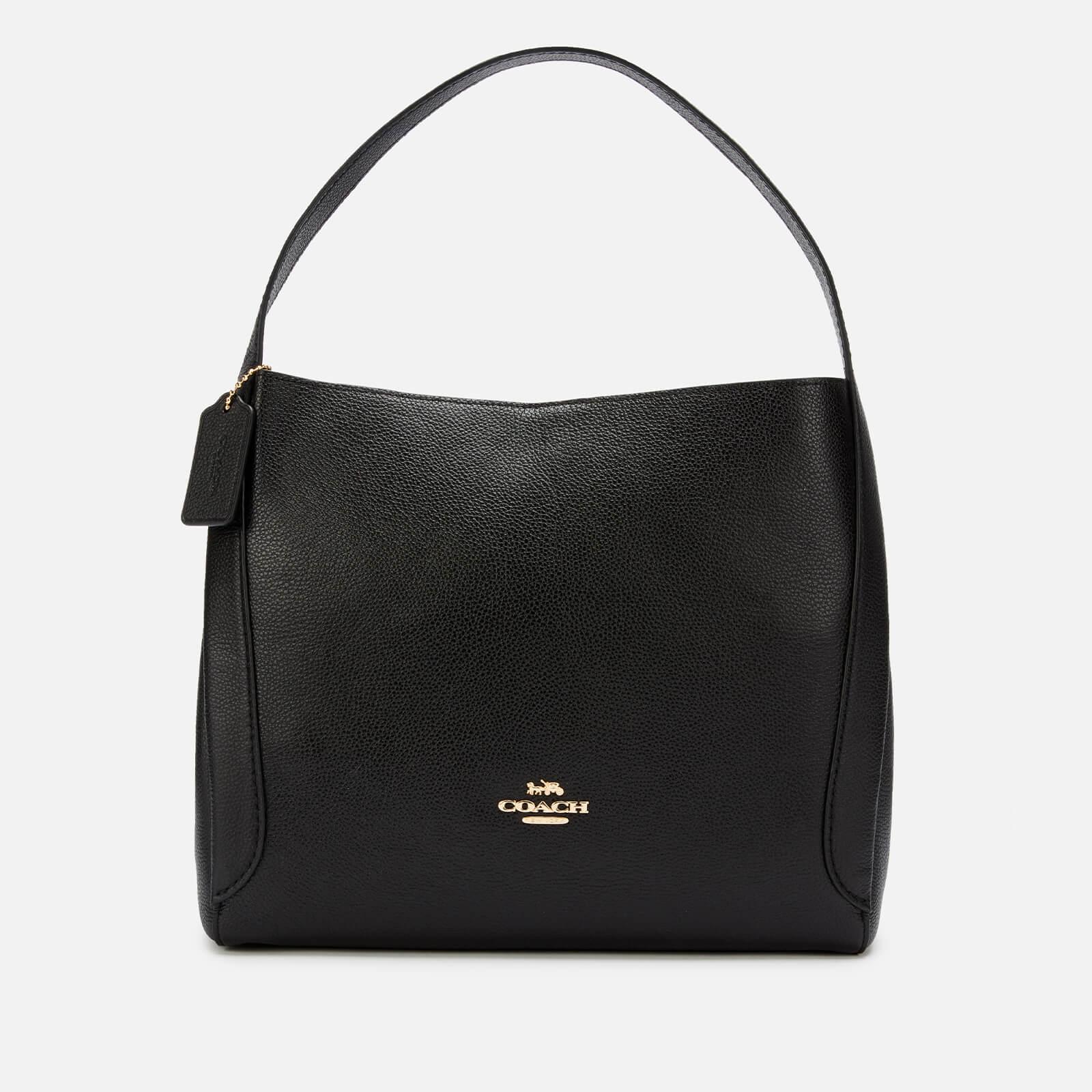COACH Polished Pebble Leather Hadley Hobo Bag in Black - Lyst