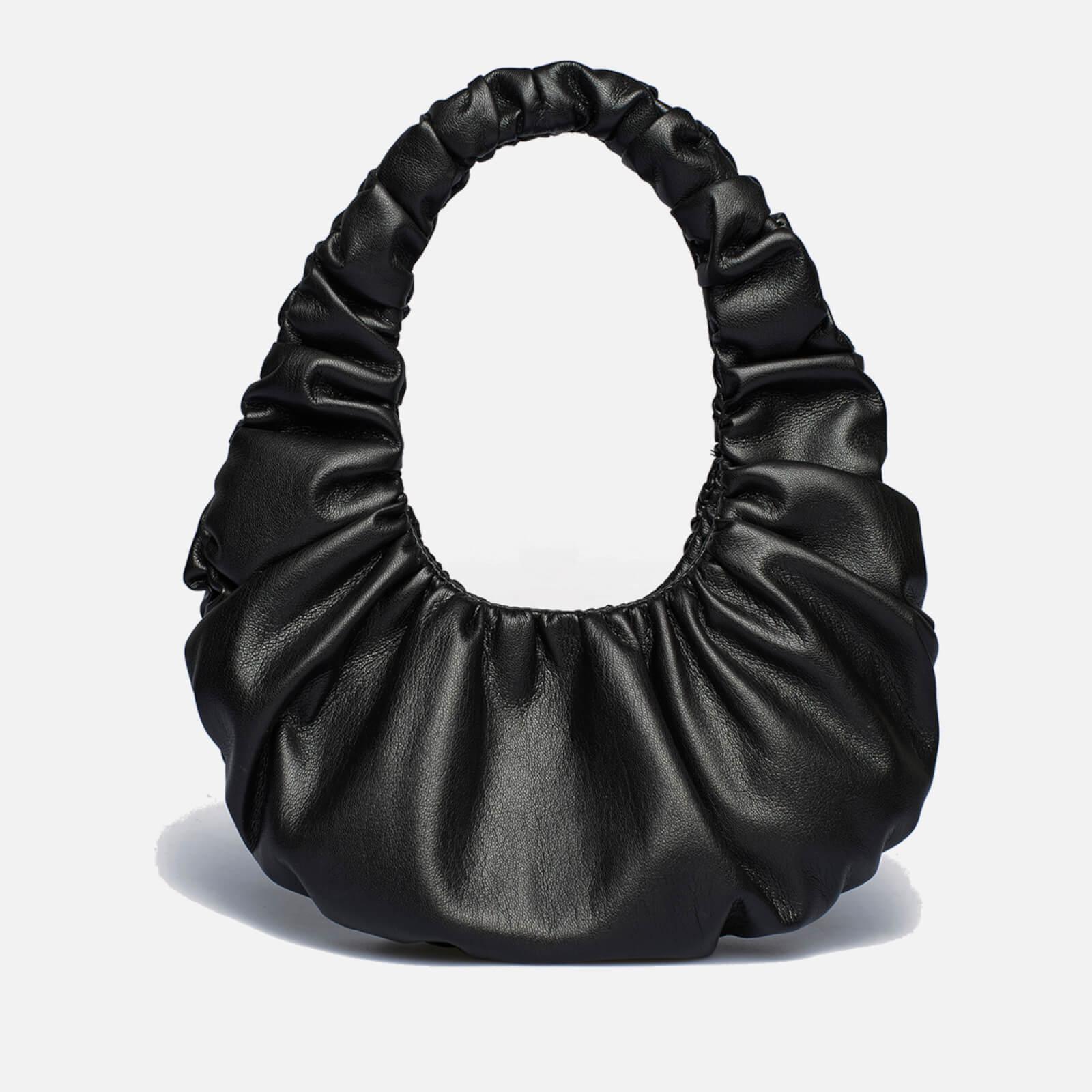 Nanushka Mini Anja Ruched Faux Leather Bag in Black | Lyst