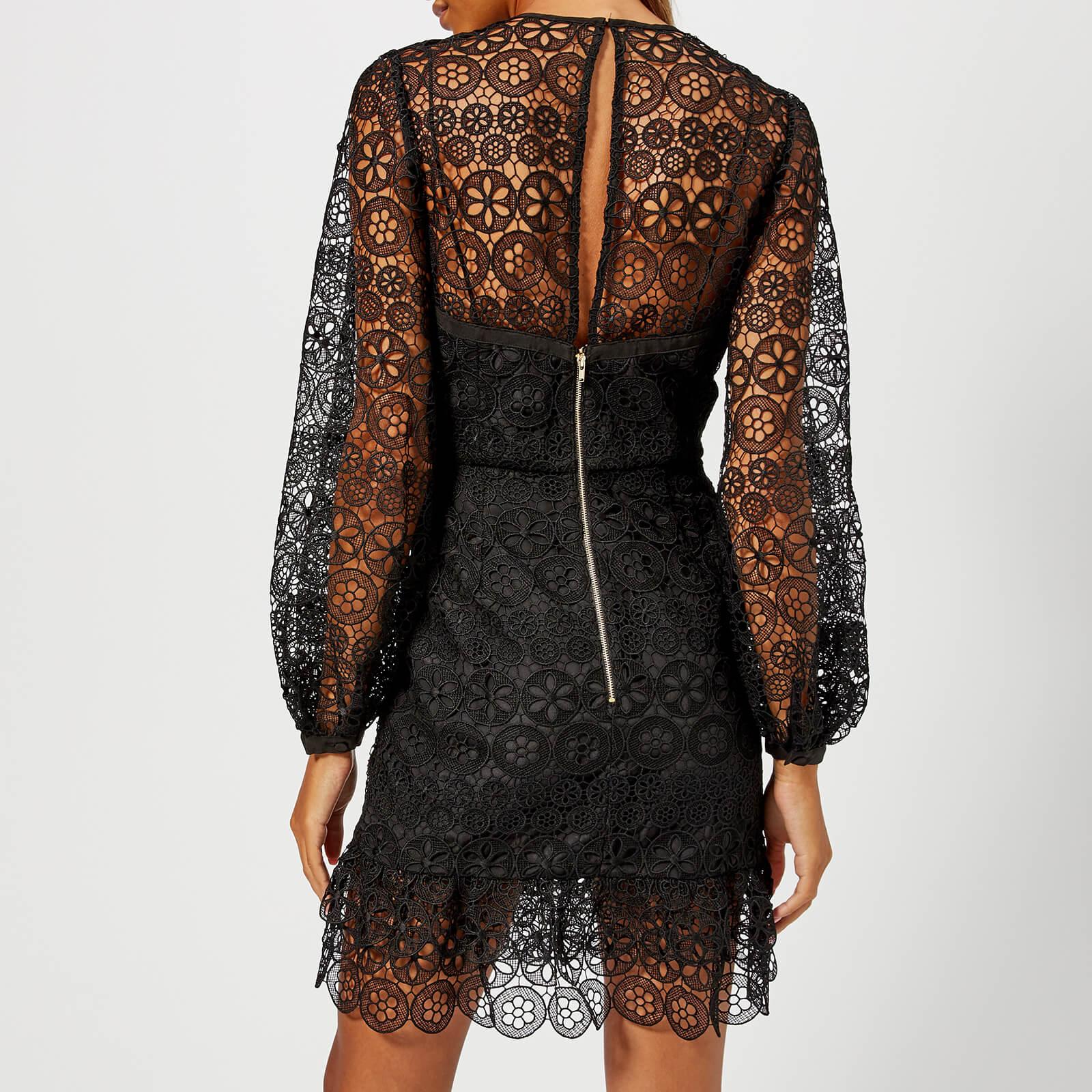 black lace mini dress
