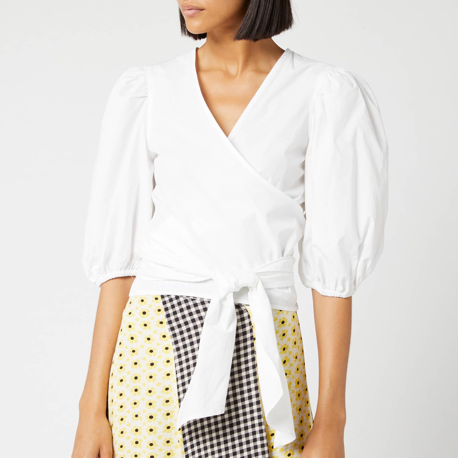 Ganni Plain Cotton Poplin Shirt, Plain Pattern in White - Lyst