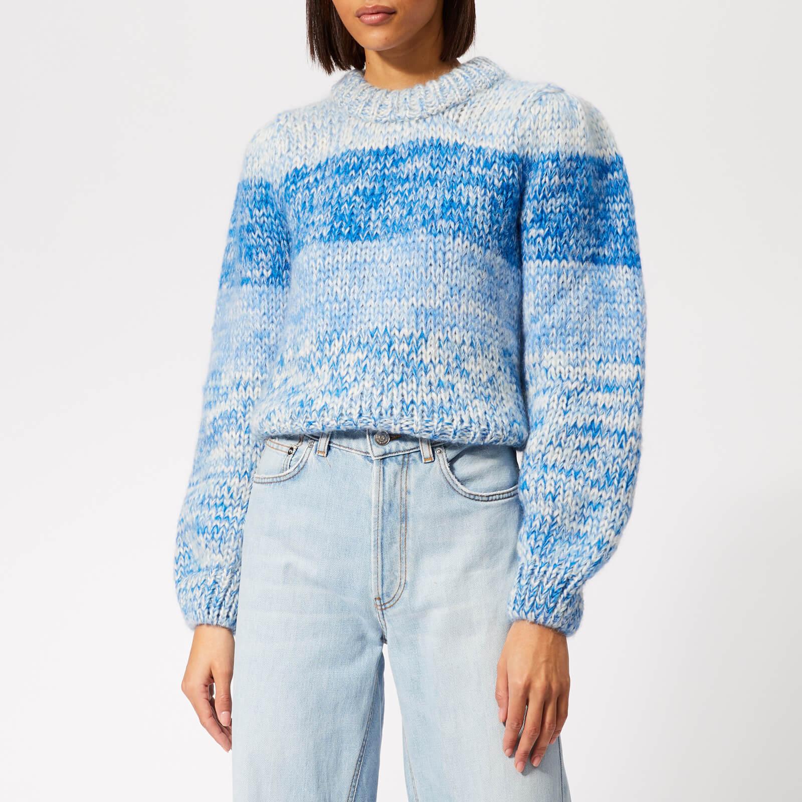 Ganni Julliard Mohair Chunky Knit Sweater in Blue | Lyst