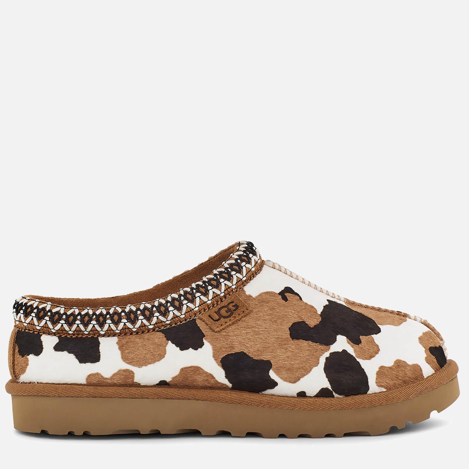 UGG Tasman Cow Print Slippers in Brown | Lyst