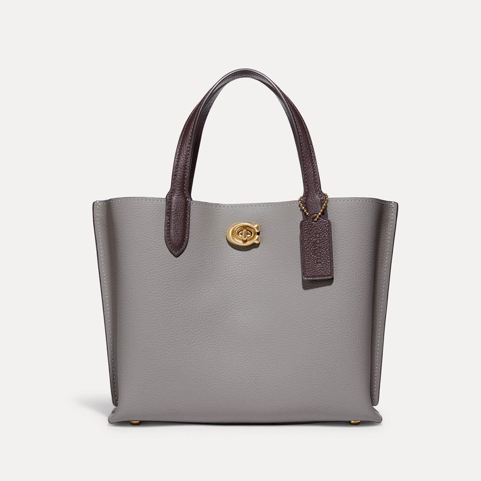 COACH Willow 24 Leather And Canvasblend Tote Bag in Gray Lyst