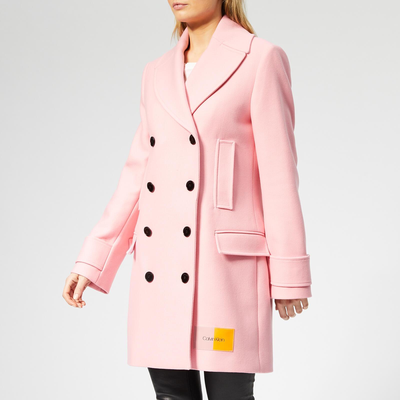 Calvin Klein Structured Wool Pea Coat in Pink - Lyst