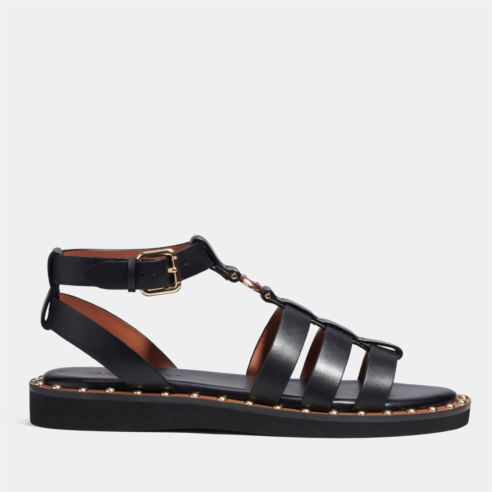 COACH Giselle Leather Sandals in Black Lyst