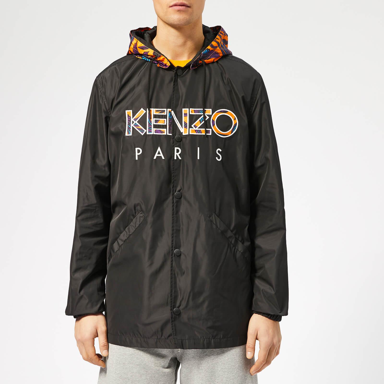 KENZO Logo Coat in Black for Men - Lyst