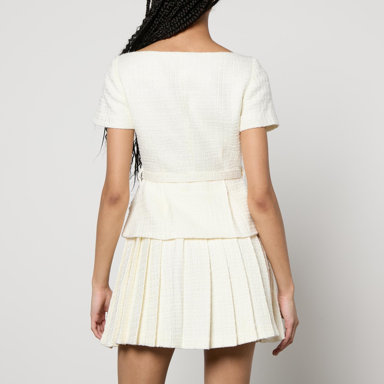 Self-Portrait Bouclé Mini Dress in White | Lyst