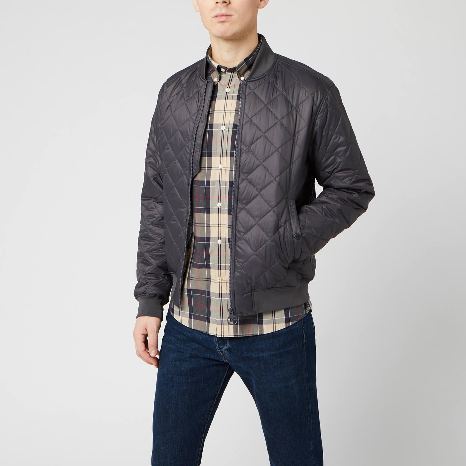 barbour grey quilted jacket