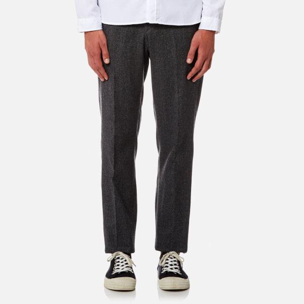 All Listings These traditional trousers are cut using authentic patterns and are made from a range of subtle cotton stripes or textures which are only available in short production runs. They are finished with a strap and buckle at the back along with braces buttons.