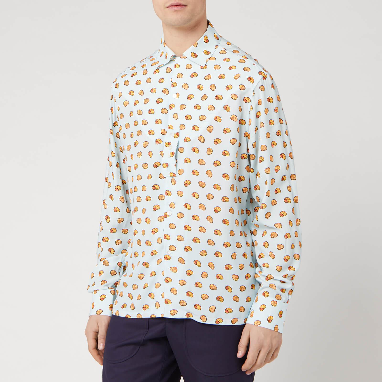 Lanvin Synthetic Long Sleeve Bowling Shirt in Blue for Men Lyst