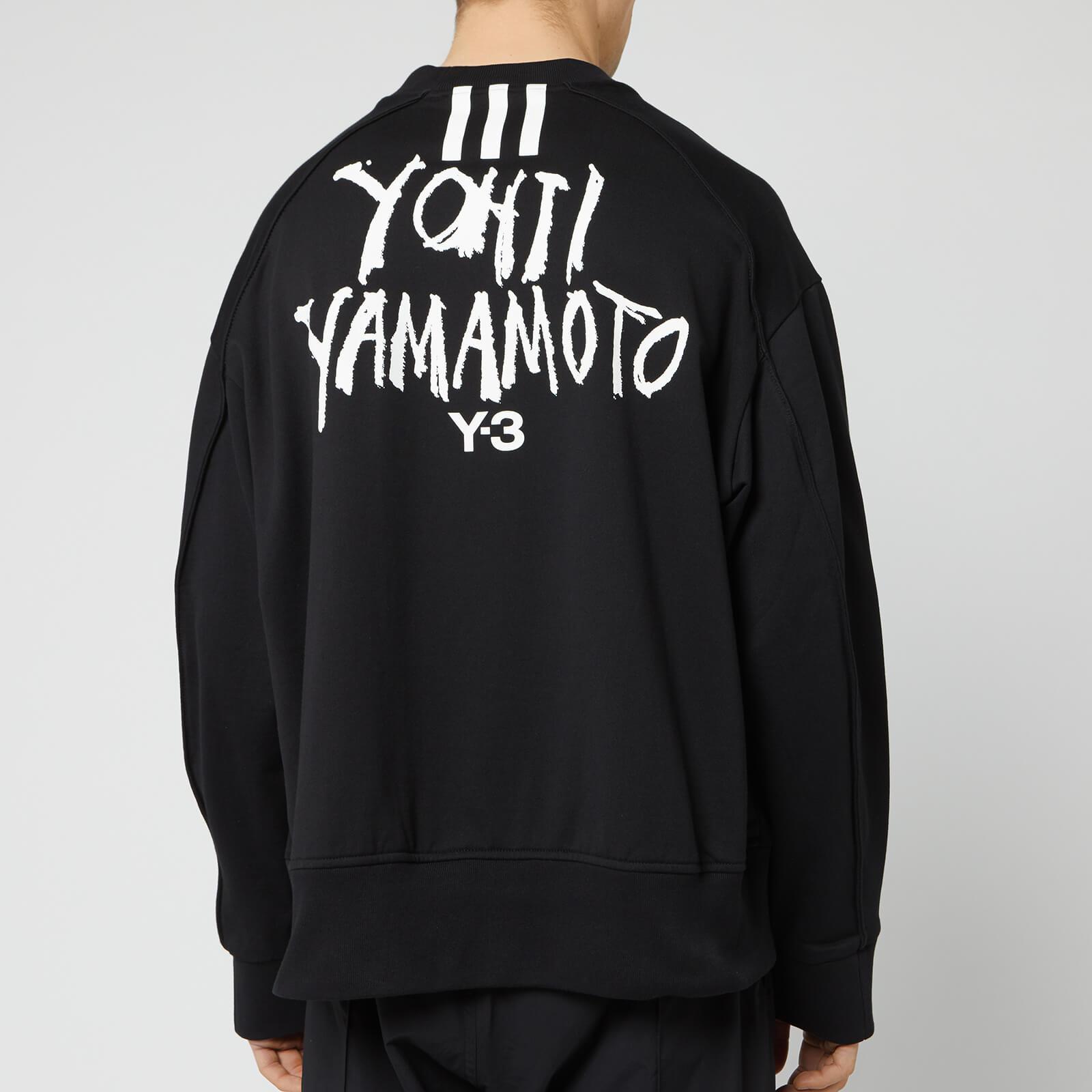 Y3 Cotton Signature Graphic Crew Neck Sweatshirt in Black for Men Lyst