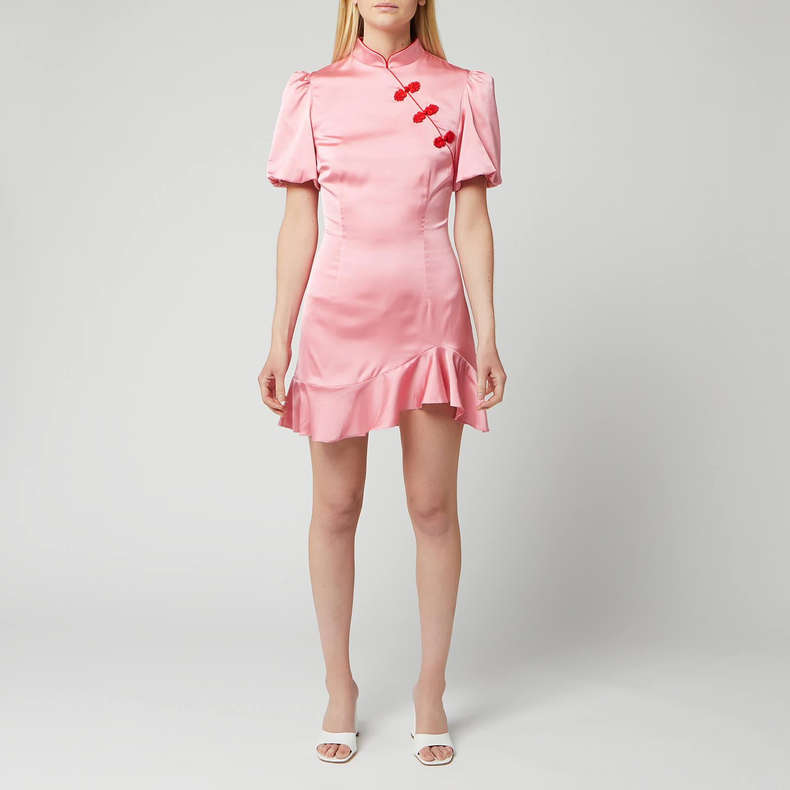 De La Vali Satin Bluebell Cheongsam Mini Dress in Pink - Lyst