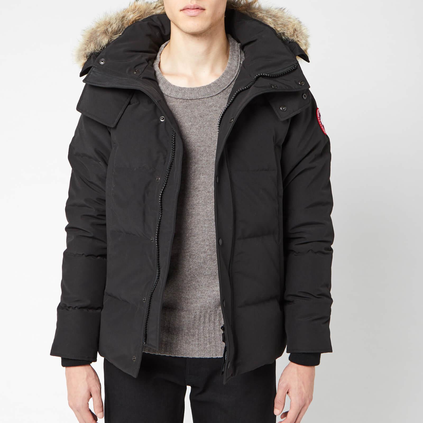 Canada goose men's wyndham parka black hot sale