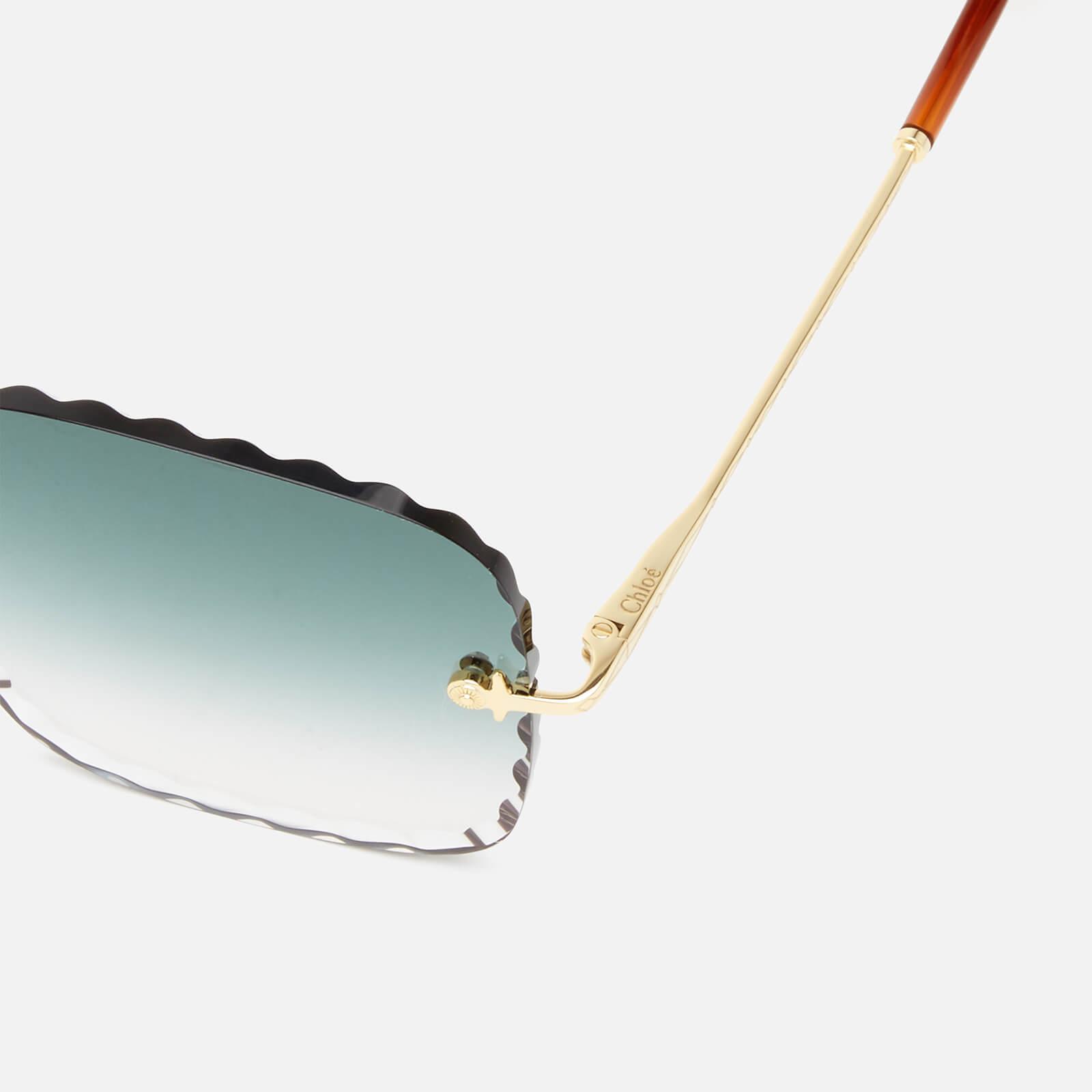 Chloé Scallop Edge Rectangle Frame Sunglasses | Lyst