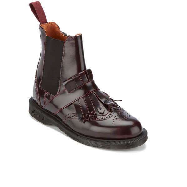 Dr. Martens Women's Tina Arcadia Leather Kiltie Chelsea Boots in Burgundy  (Brown) | Lyst