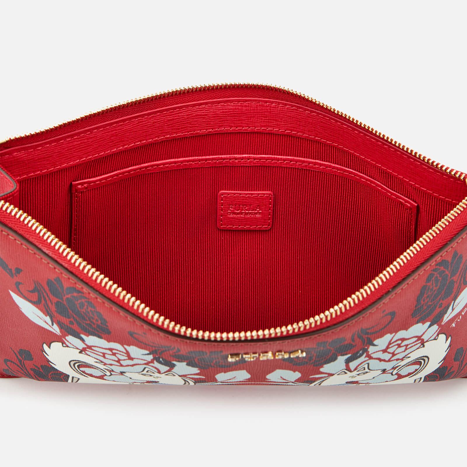 Furla Leather Babylon Extra Large Envelope Clutch Bag in Red Lyst