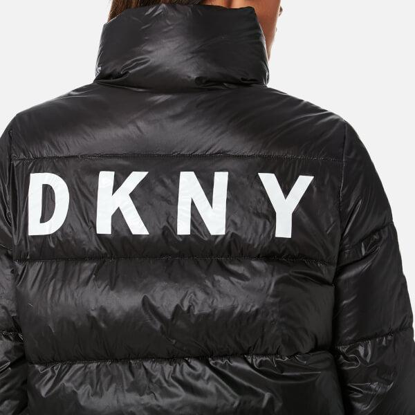 DKNY Dkny Sport Women's Funnel Neck Down Puffer Jacket in Black - Lyst