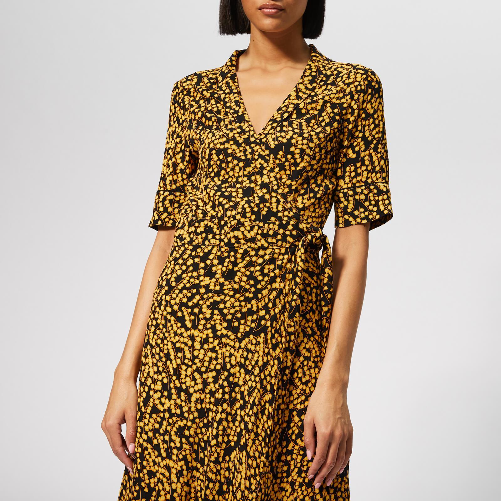 ganni goldstone crepe wrap dress