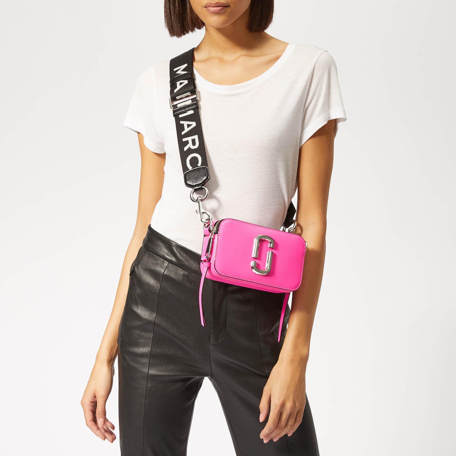 Marc Jacobs Snapshot Fluoro Bag In Bright Pink Leather With Polyurethane  Coating | Lyst