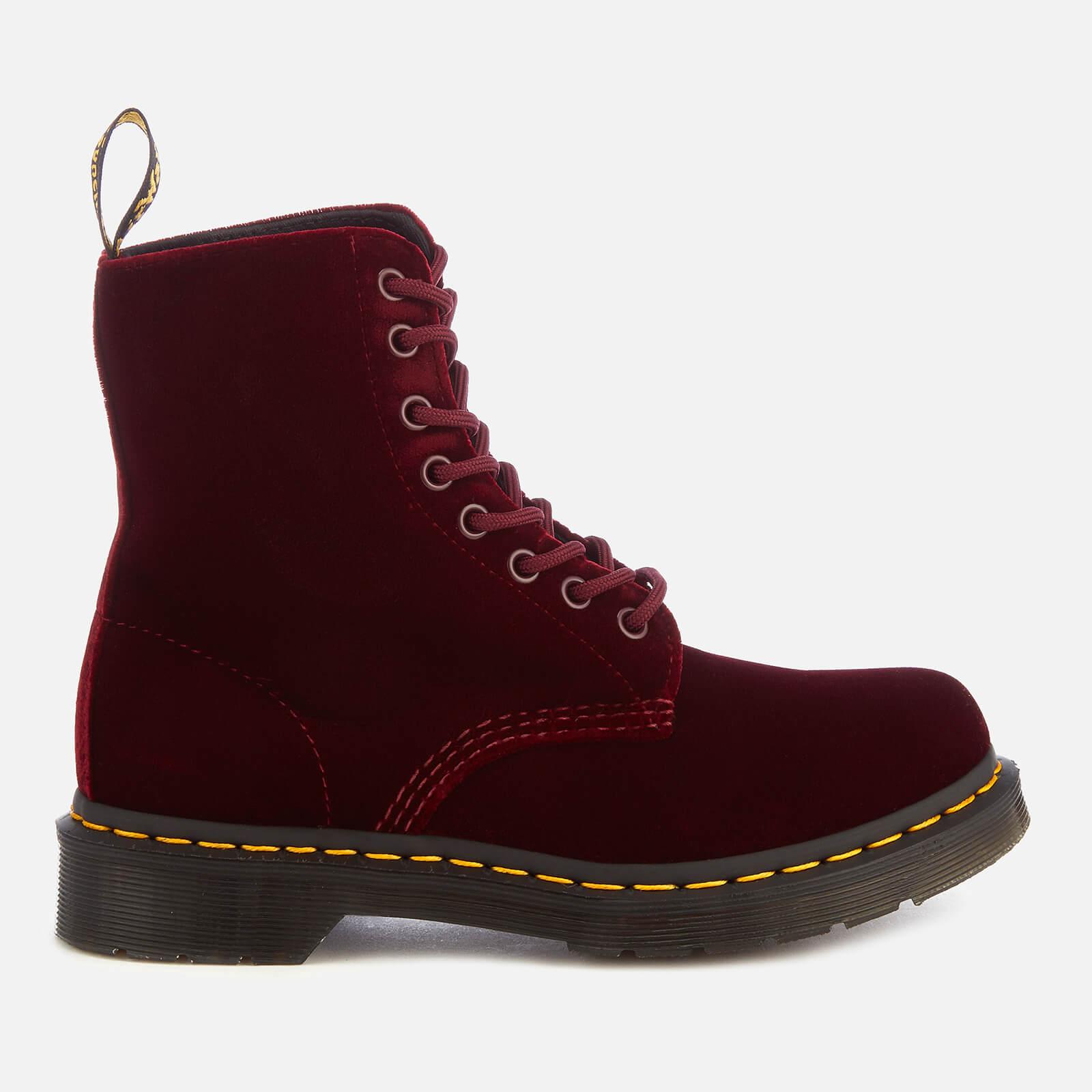 Dr. Martens Dark Red Velvet '1460 Pascal' Lace Up Boots - Lyst