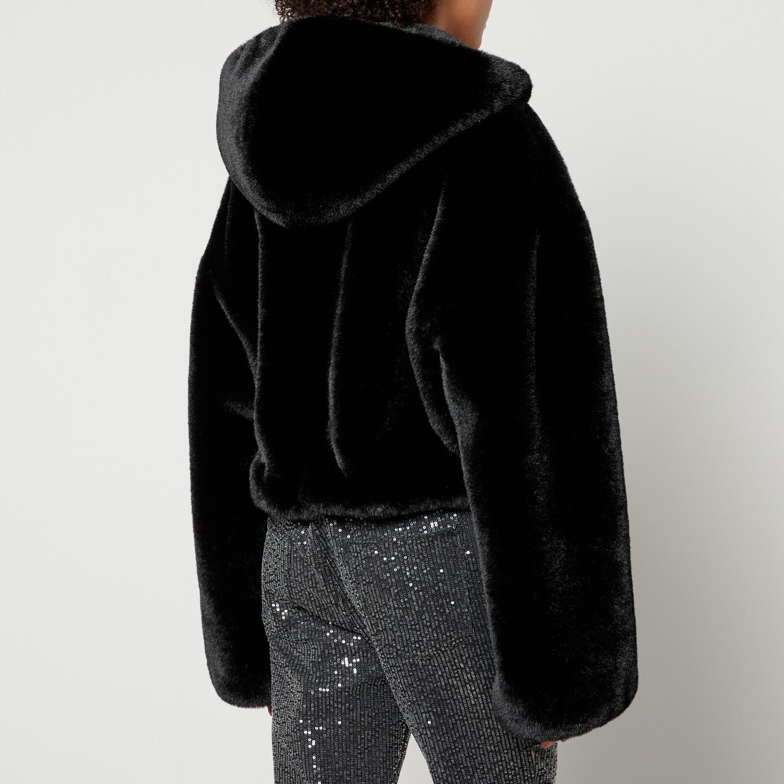 ROTATE BIRGER CHRISTENSEN Faux Fur Hooded Jacket in Black | Lyst