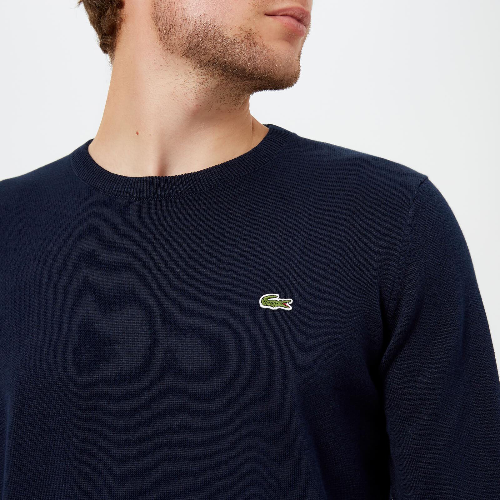 Lacoste Classic Cotton Crew Knit Jumper in Navy (Blue) for Men - Save ...