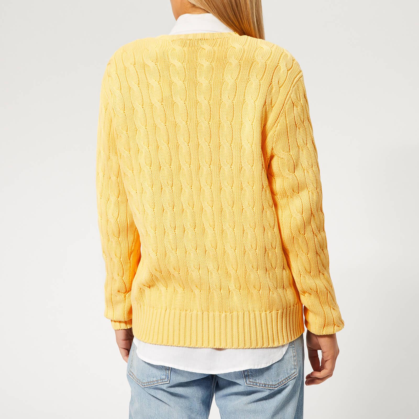 Polo Ralph Lauren Cotton Cable Knit Sweater in Cream (Yellow) - Lyst