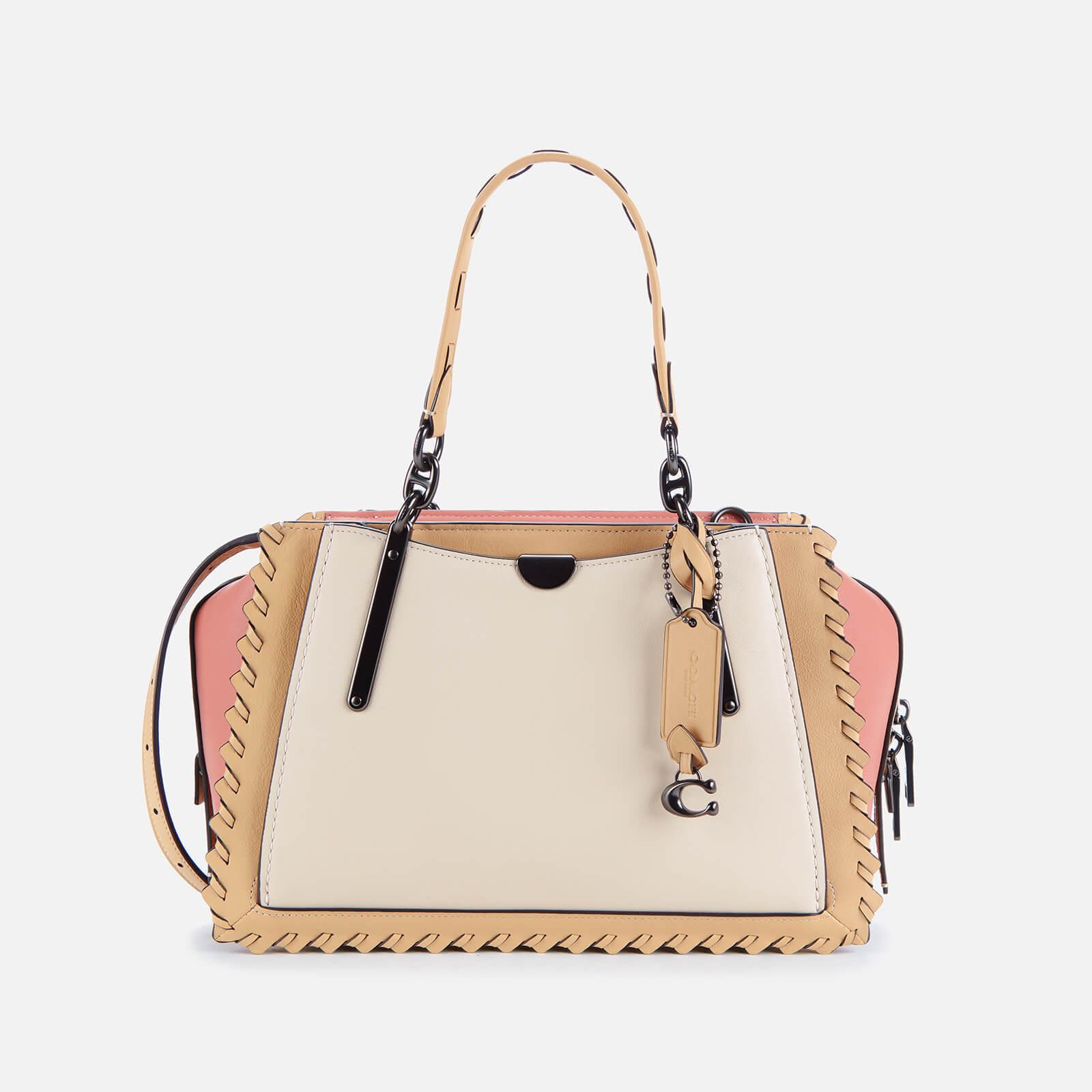 COACH Leather Whipstitch Colorblock Dreamer Shoulder Bag in Natural ...