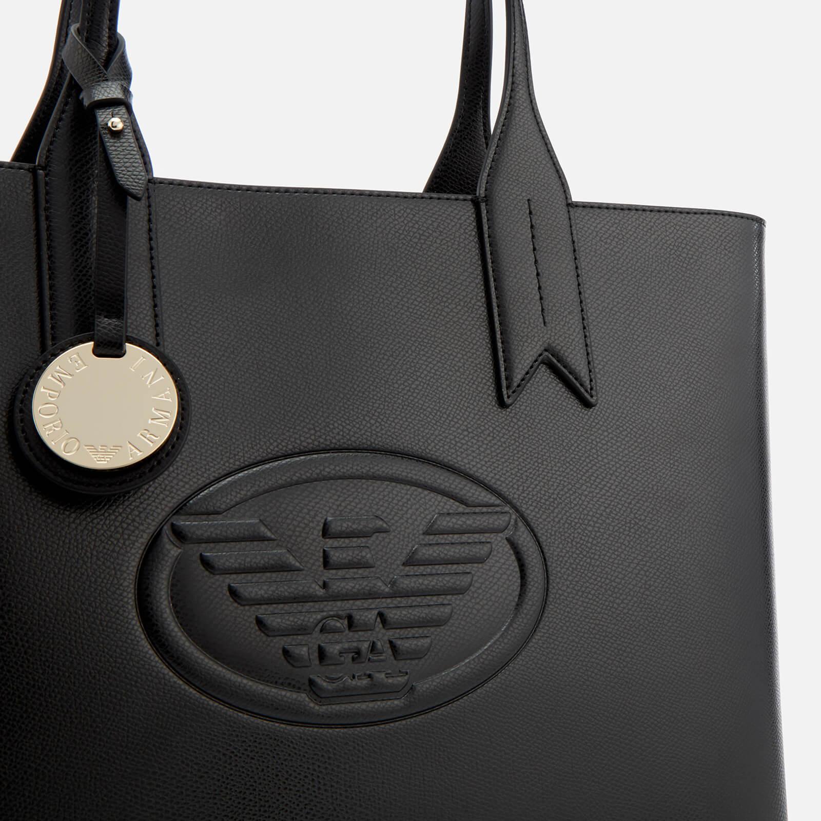 Emporio Armani Frida Logo Eagle Tote Bag in Black | Lyst
