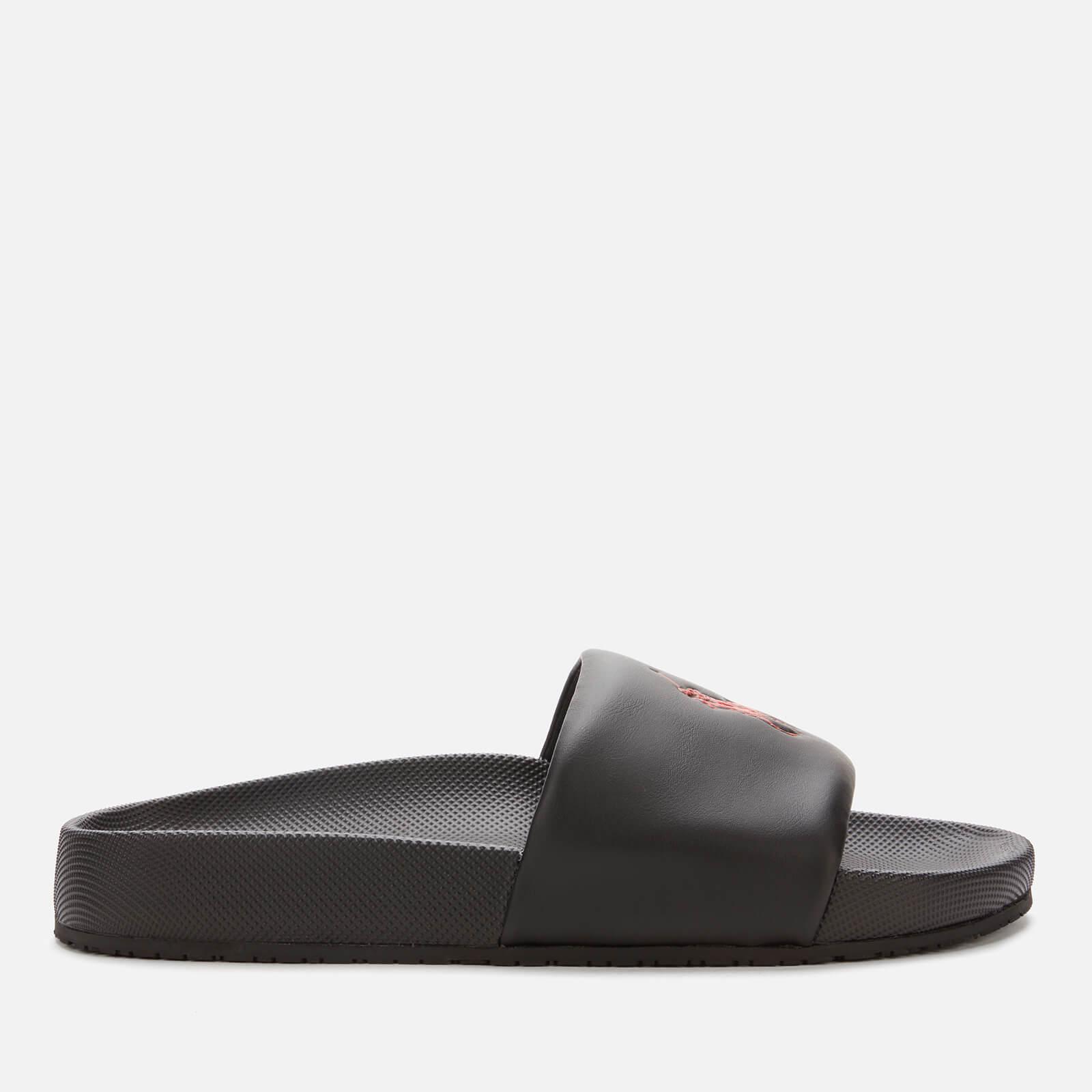 polo ralph lauren men's cayson slide sandals black red