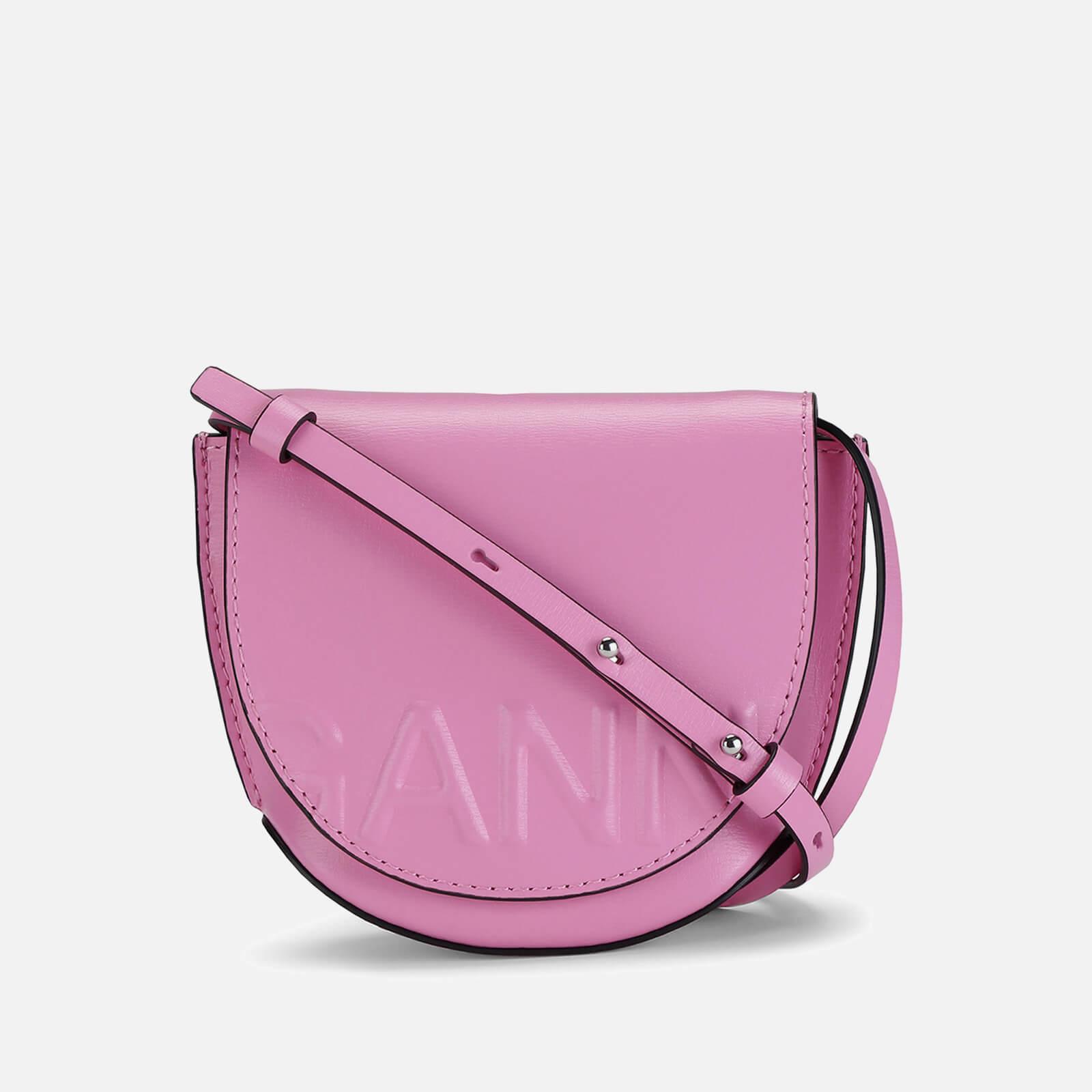 Ganni Banner Nano Recycled Leather Saddle Bag in Pink Lyst UK