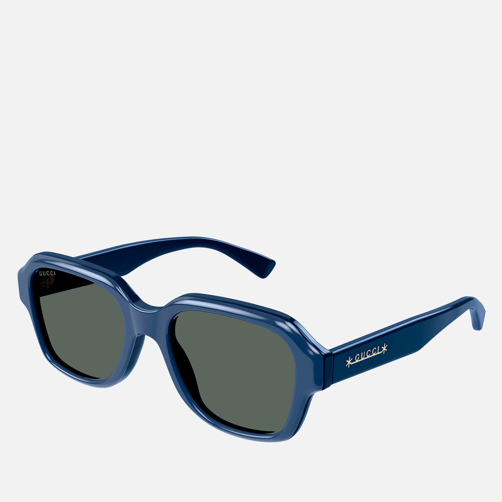 Gucci Logo Rectangular Sunglasses in Blue Lyst
